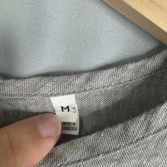 MUJI Dress Gray Women's Size M 100% Linen - Picture 3 of 5